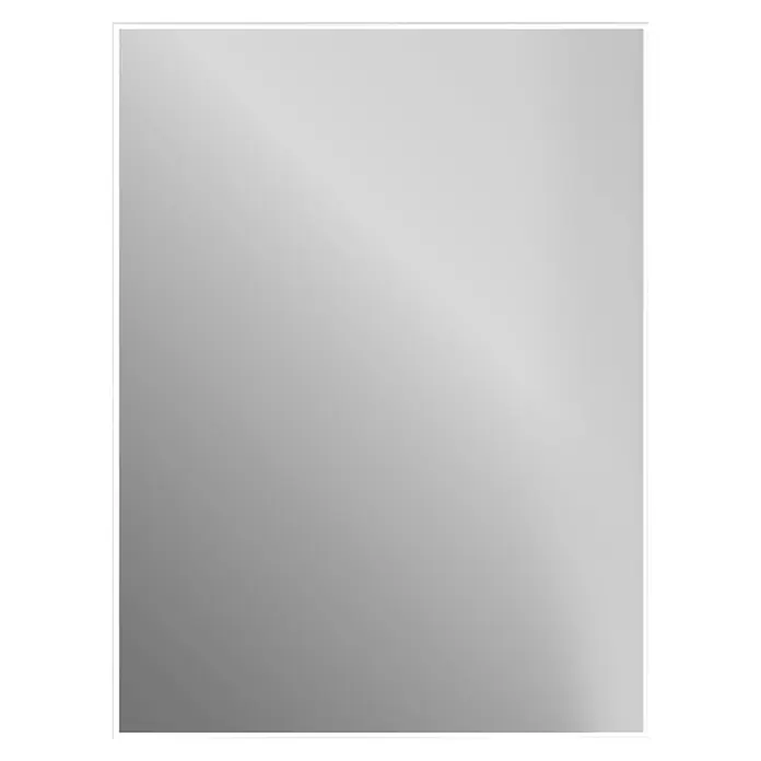 Espejo con luz Elegant - An x Al: 60 x 80 cm, Blanco frío - Panel rectangular gris con marco blanco y degradado sutil.