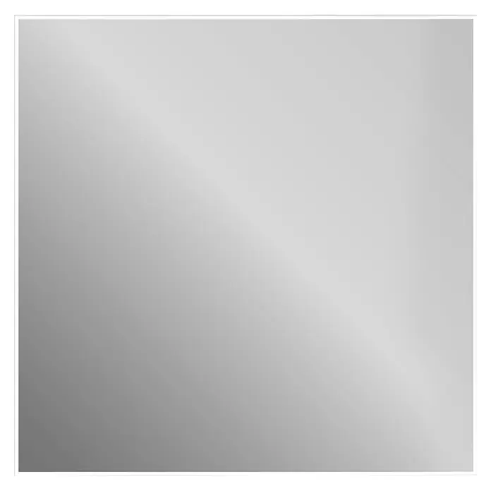 Espejo con luz Elegant - An x Al: 80 x 80 cm, Blanco frío - Espejo o panel metálico degradado gris plateado con borde blanco delgado.