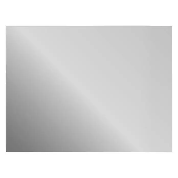 Espejo con luz Elegant - An x Al: 100 x 80 cm, Blanco frío - Panel rectangular gris plateado con un degradado sutil y un fino borde blanco.