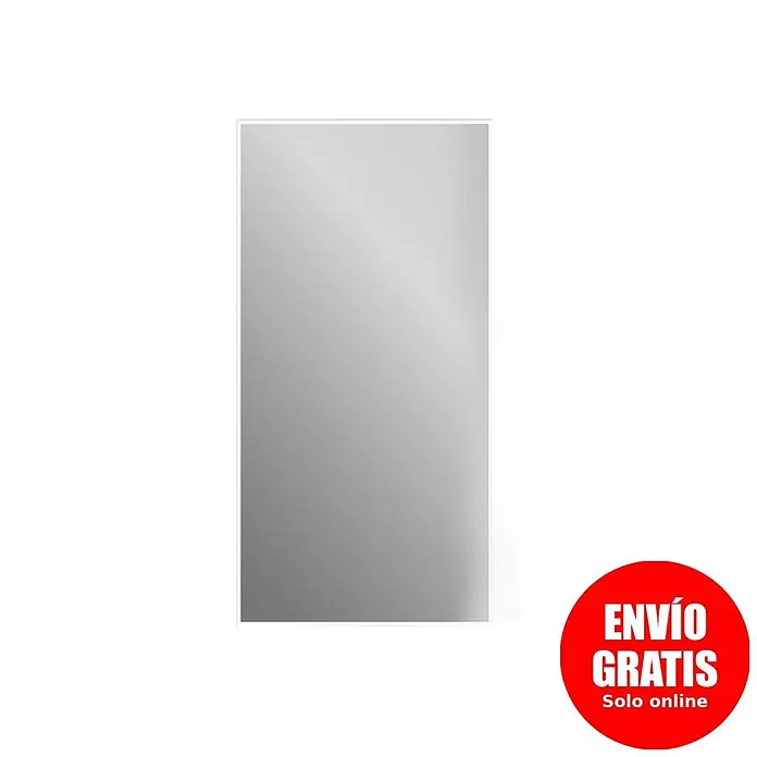 Espejo con luz Elegant - An x Al: 45 x 90 cm, Blanco frío, Rectangular - Espejo rectangular con marco blanco.