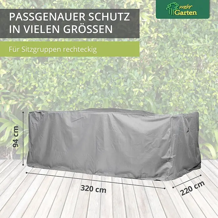 Mehr Garten Loungemöbel-Schutzhülle - Polyester (PES), Grau