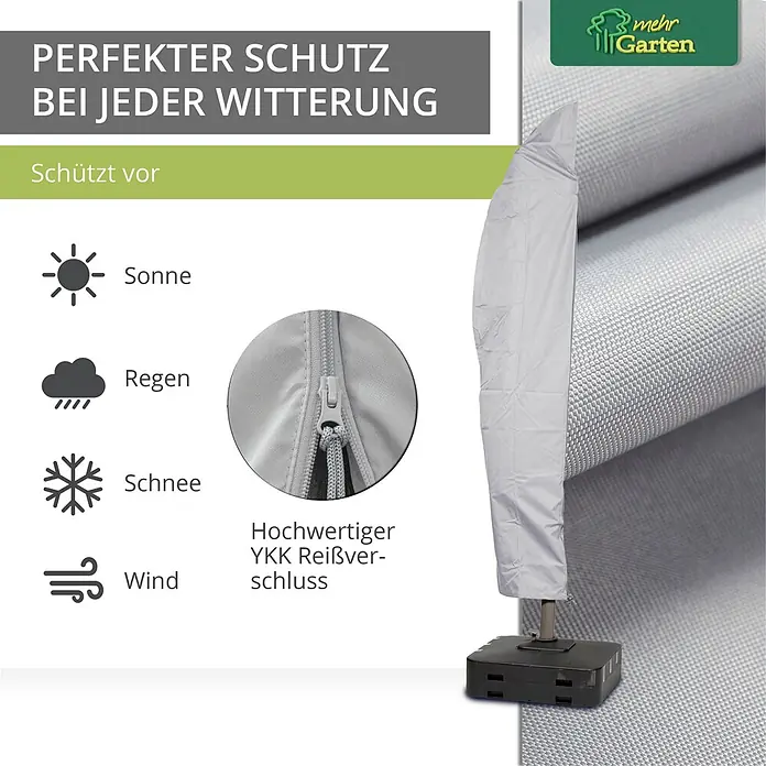 Mehr Garten Sonnenschirm-Schutzhülle - Polyester (PES), Grau