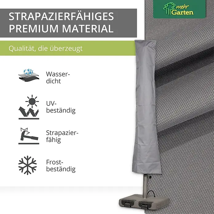 Mehr Garten Sonnenschirm-Schutzhülle - Polyester (PES), Grau