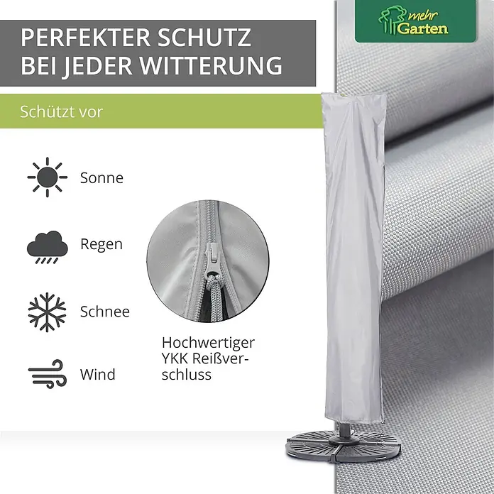 Mehr Garten Sonnenschirm Schutzhülle - Polyester (PES), Grau