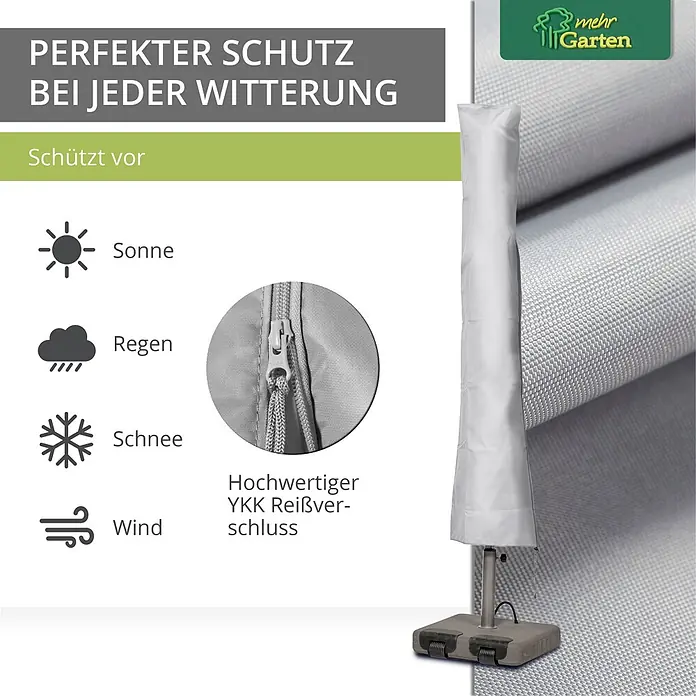 Mehr Garten Sonnenschirm Schutzhülle - Polyester (PES), Grau