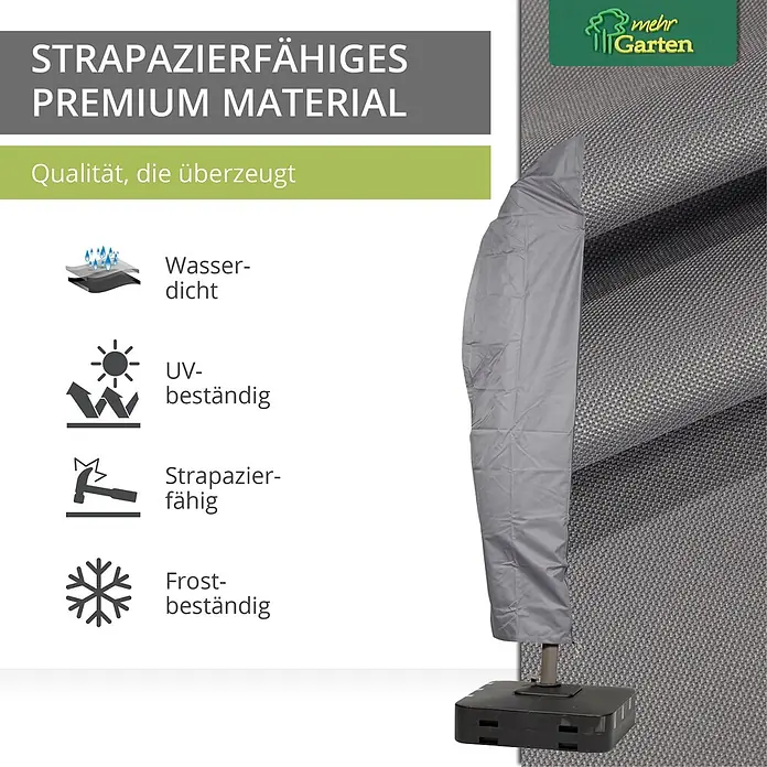 Mehr Garten Sonnenschirm-Schutzhülle - Polyester (PES), Grau