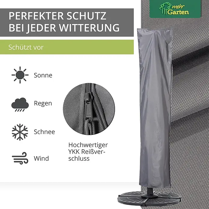Mehr Garten Sonnenschirm Schutzhülle - Polyester (PES), Grau
