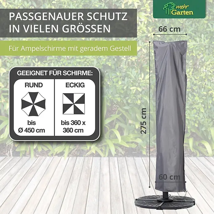 Mehr Garten Sonnenschirm Schutzhülle - Polyester (PES), Grau