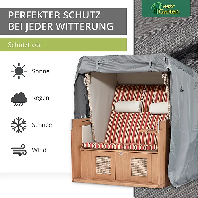 Mehr Garten Strandkorb-Schutzhülle - Polyester (PES), Grau