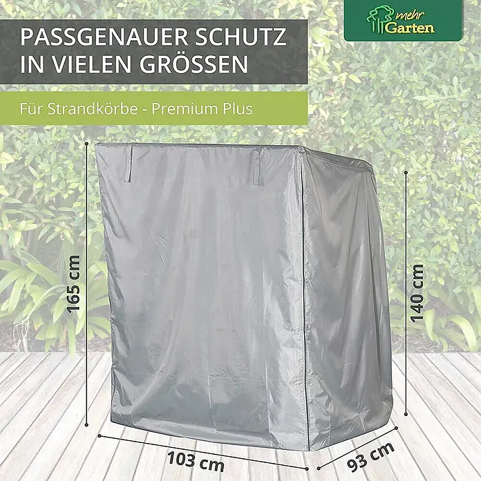 Mehr Garten Strandkorb-Schutzhülle - L x B x H: 100 x 137 x 165 cm, Polyester (PES), Grau