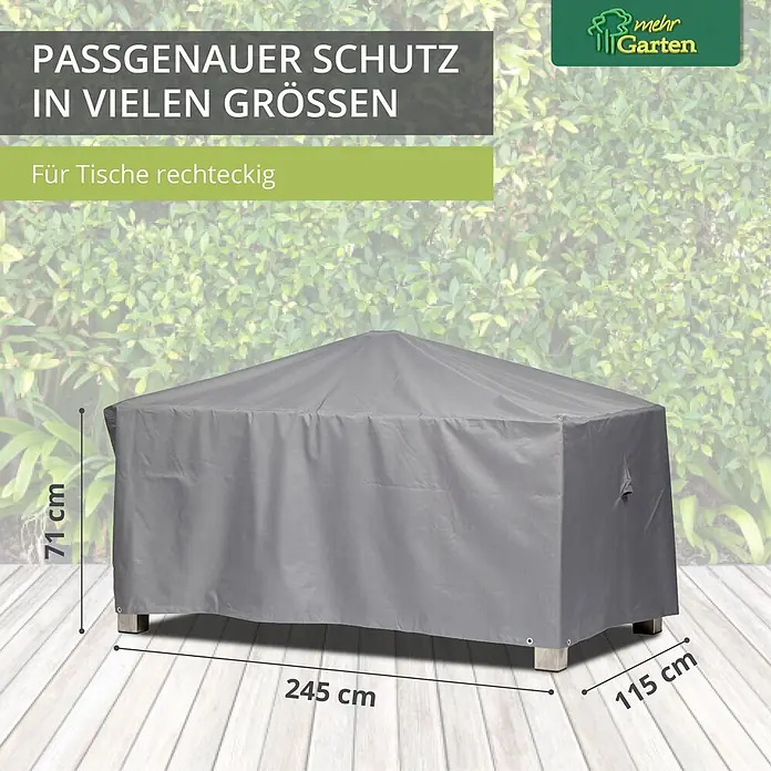 Mehr Garten Gartentisch-Schutzhülle - Polyester (PES), Grau
