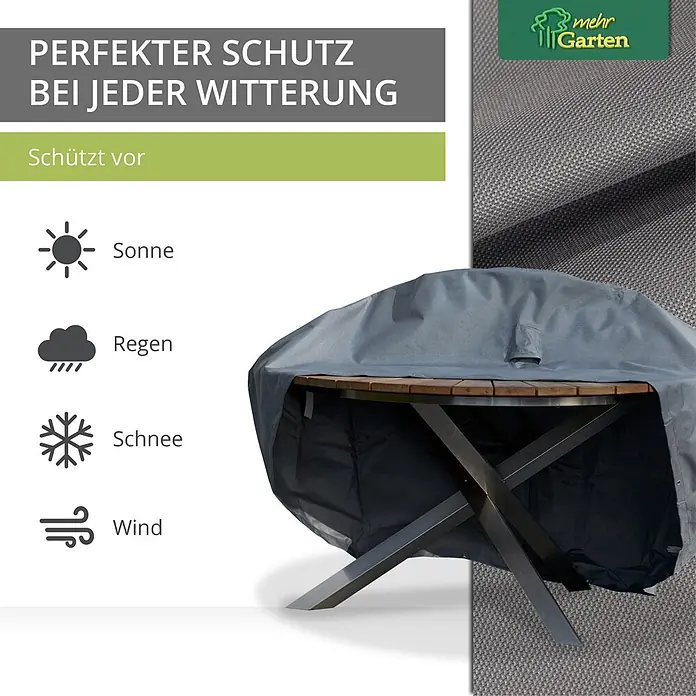Mehr Garten Gartentisch-Schutzhülle - Polyester (PES), Grau