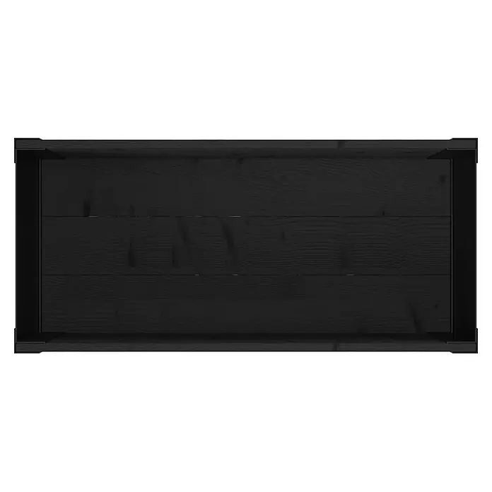 Upyard Hochbeet Modernbox hoch - 78 x 36 x 72 cm, Holz, Schwarz - Aufsicht einer leeren dunklen Holzkiste mit sichtbarer Maserung.