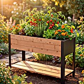 Upyard Huerto Modernbox alto (118 x 36 x 72 cm, Madera, Marrón/Negro) | BAUHAUS