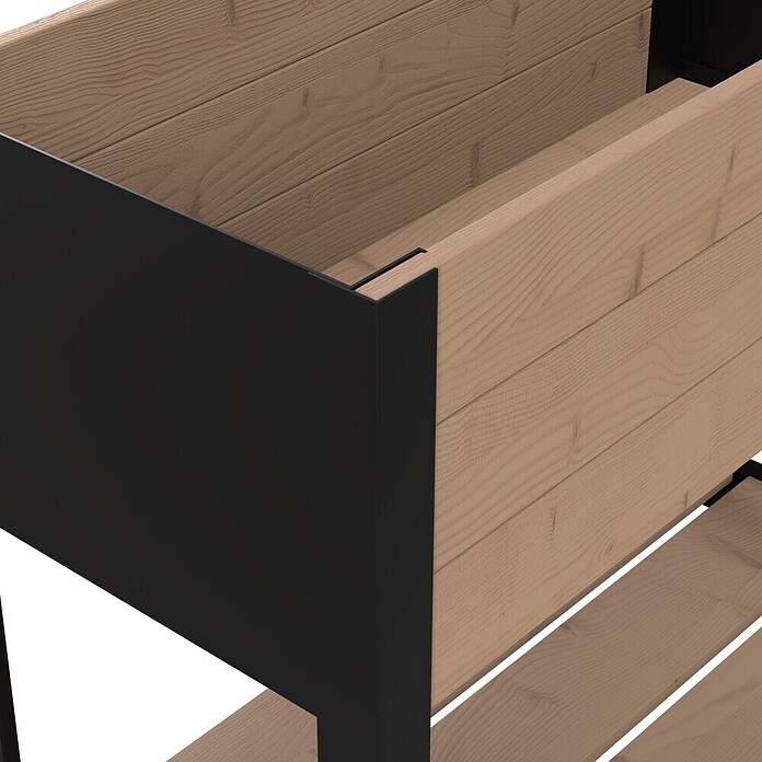 Upyard Hochbeet Modernbox hoch (78 x 36 x 72 cm, Holz, Braun/Schwarz) | BAUHAUS