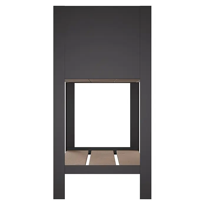 Upyard Hochbeet Modernbox hoch - 78 x 36 x 72 cm, Holz, Braun/Schwarz - Dunkelgrauer Rahmen mit integrierten hellen Holzleisten für Kamin oder Dekornische.