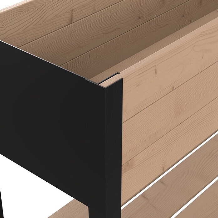 Upyard Huerto Modernbox alto (118 x 36 x 72 cm, Madera, Marrón/Negro) | BAUHAUS