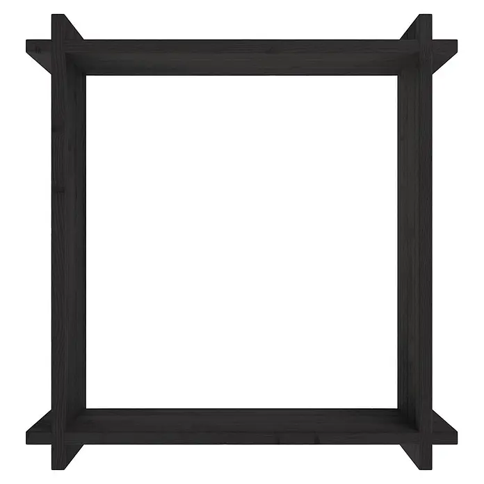 Upyard Hochbeet Multibox - L x B x H: 59 x 59 x 29,5 cm, Holz, Schwarz - Schwarzer quadratischer Holzrahmen, modular.