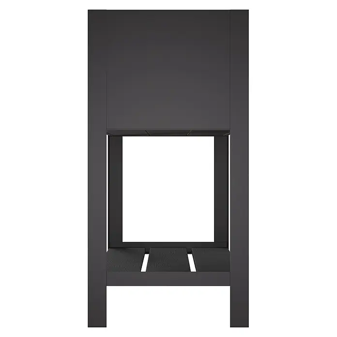 Upyard Hochbeet Modernbox hoch - 78 x 36 x 72 cm, Holz, Schwarz - Dunkelgrauer Modulrahmen mit Holzlatten und quadratischer Aussparung.