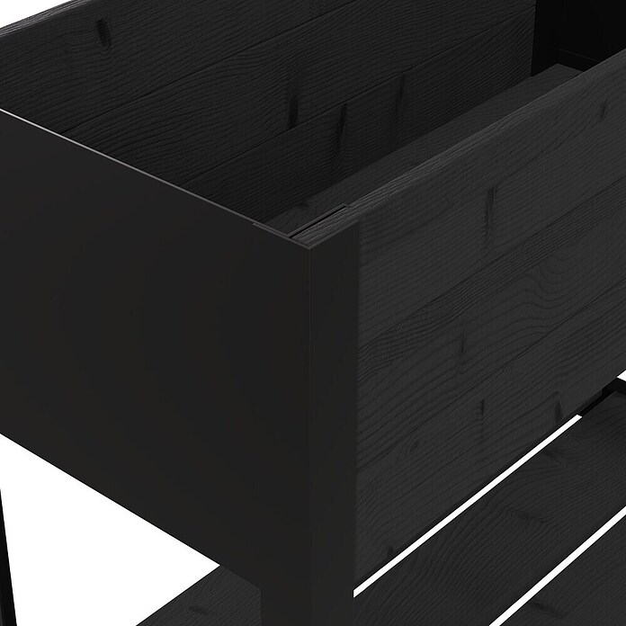 Upyard Huerto Modernbox alto (78 x 36 x 72 cm, Madera, Negro) | BAUHAUS