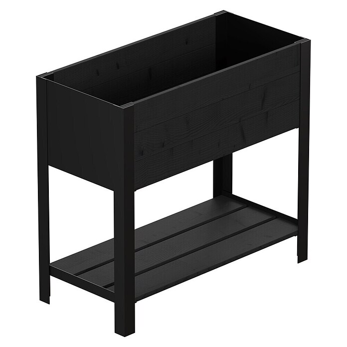 Upyard Huerto Modernbox alto (78 x 36 x 72 cm, Madera, Negro) | BAUHAUS