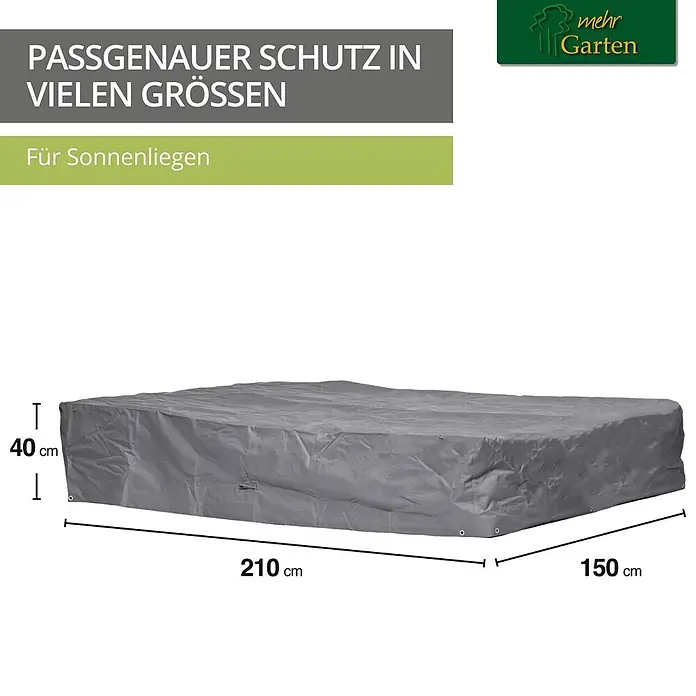Mehr Garten Gartenliege Schutzhülle - Polyester (PES), Grau