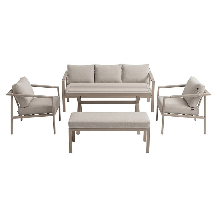 Kactus republic Conjunto de muebles Ímola (5 pzs., Aluminio/Olefina, Champagne) | BAUHAUS
