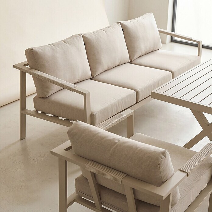 Kactus republic Conjunto de muebles Ímola (5 pzs., Aluminio/Olefina, Champagne) | BAUHAUS