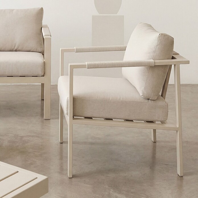 Kactus republic Conjunto de muebles Ímola (5 pzs., Aluminio/Olefina, Champagne) | BAUHAUS