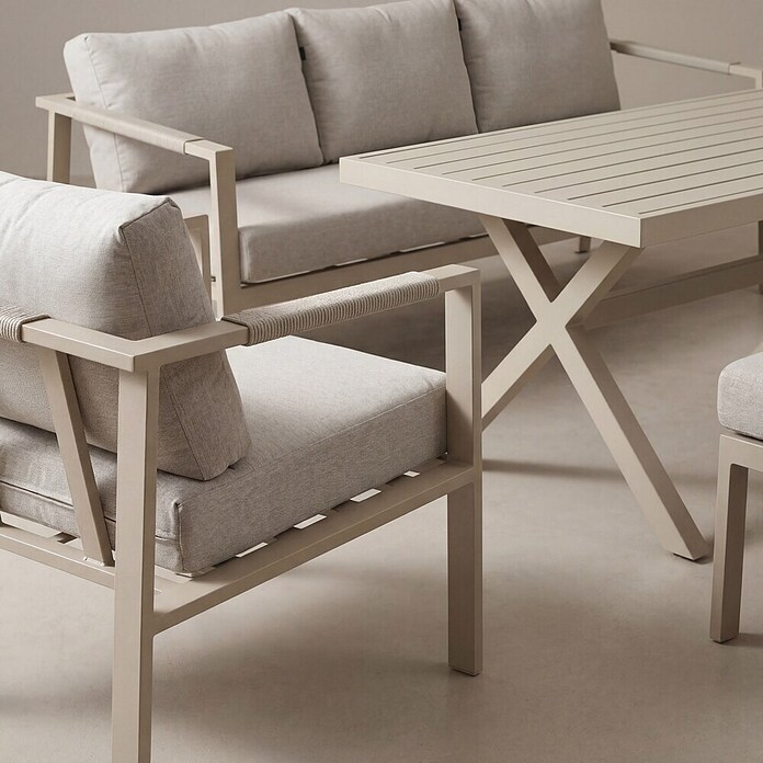 Kactus republic Conjunto de muebles Ímola (5 pzs., Aluminio/Olefina, Champagne) | BAUHAUS