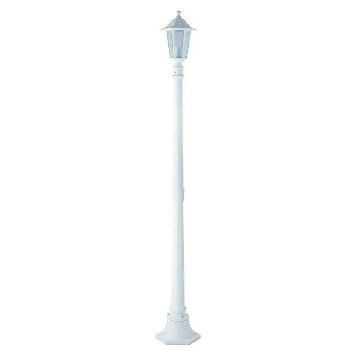 Farola Orlando - 60 W, Blanco, Altura: 190 cm - Elegante farola blanca para uso exterior. La lámpara es un reclamo y proporciona una iluminación ambiental.