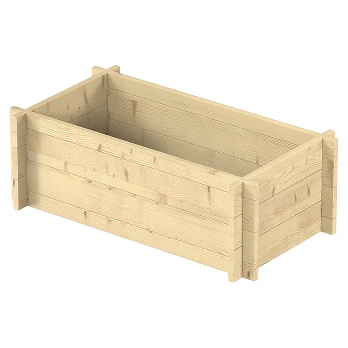 Upyard Hochbeet Multibox - L x B x H: 79 x 39,5 x 29,5 cm, Holz, Natur - Rechteckiges Hochbeet aus hellem Naturholz mit sichtbarer Maserung.