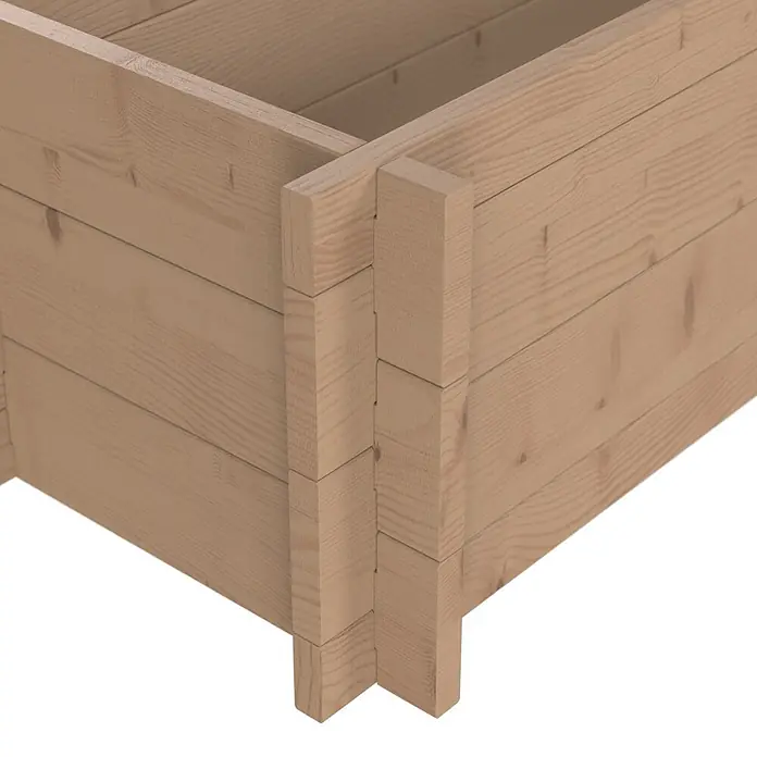 Upyard Hochbeet Multibox - L x B x H: 59 x 29,5 x 29,5 cm, Holz, Braun - Modulares Hochbeet aus hellem Holz mit ineinandergreifenden Ecken.