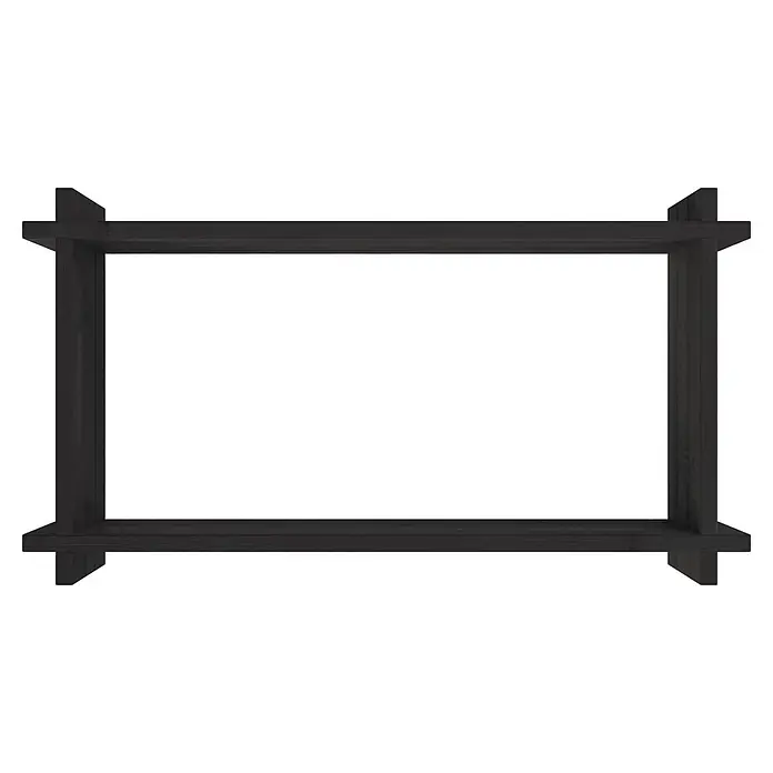 Upyard Hochbeet Multibox - L x B x H: 79 x 39,5 x 29,5 cm, Holz, Schwarz - Schwarzer Holzrahmen, rechteckig, mit überstehenden oberen und unteren Balken.