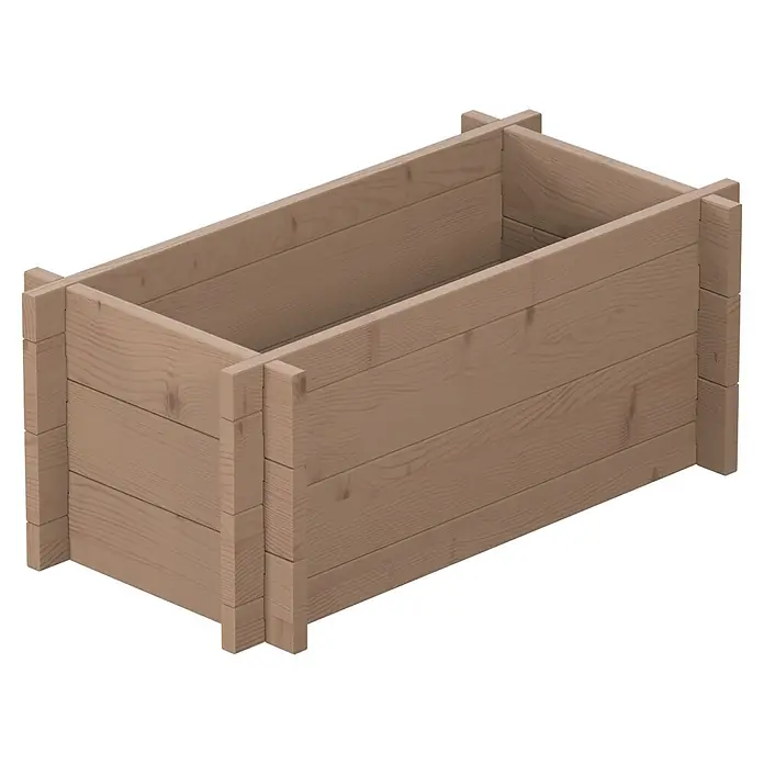Upyard Hochbeet Multibox - L x B x H: 59 x 29,5 x 29,5 cm, Holz, Braun - Rechteckiger Pflanzkasten aus hellbraunen Holzlatten.