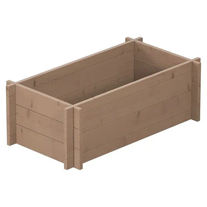 Upyard Hochbeet Multibox - L x B x H: 79 x 39,5 x 29,5 cm, Holz, Braun - Rechteckiger Blumenkasten aus Holz mit stabilen Eckpfosten.
