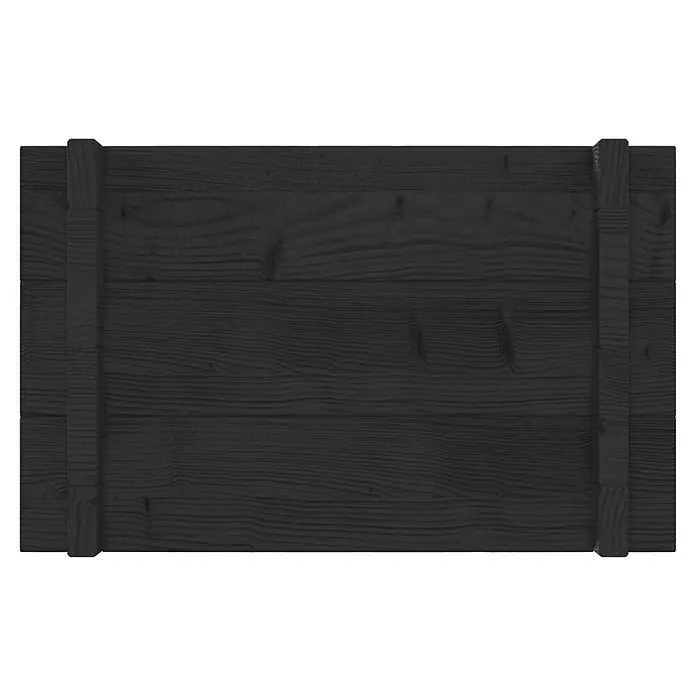 Upyard Hochbeet Multibox - L x B x H: 79 x 39,5 x 29,5 cm, Holz, Schwarz - Dunkle Holzplatte aus horizontalen Brettern mit zwei vertikalen Verstärkungsleisten.