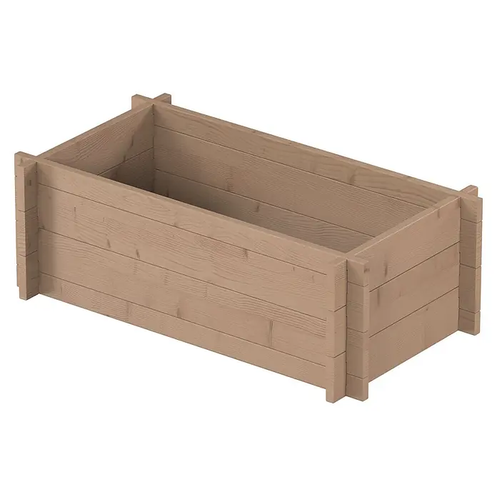 Upyard Hochbeet Multibox - L x B x H: 79 x 39,5 x 29,5 cm, Holz, Braun - Rechteckiges hellbraunes Hochbeet aus Holzlamellen.