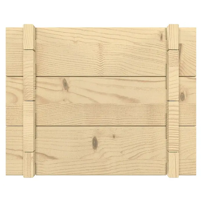 Upyard Hochbeet Multibox - L x B x H: 59 x 29,5 x 29,5 cm, Holz, Natur - Helles Holzpanel mit horizontalen Brettern und vertikalen Stützen, ähnelt einer Kistenwand.