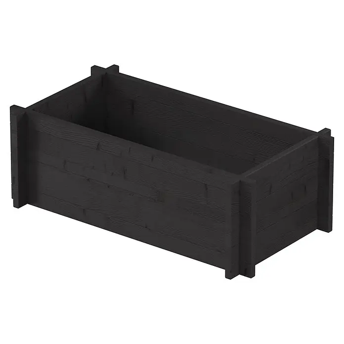 Upyard Hochbeet Multibox - L x B x H: 79 x 39,5 x 29,5 cm, Holz, Schwarz - Rechteckiger Pflanzkasten aus schwarzem Holz für den Garten.