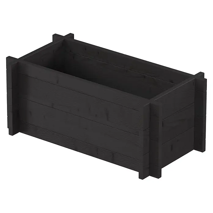 Upyard Hochbeet Multibox - L x B x H: 59 x 29,5 x 29,5 cm, Holz, Schwarz - Dunkles rechteckiges Pflanzgefäß aus Holz.