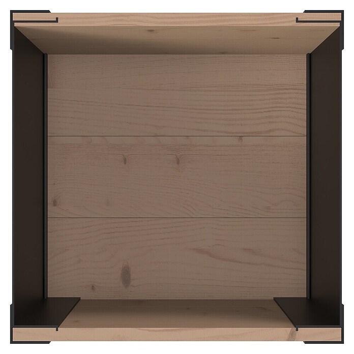 Upyard Hochbeet Modernbox hoch (36 x 36 x 72 cm, Holz, Braun/Schwarz) | BAUHAUS