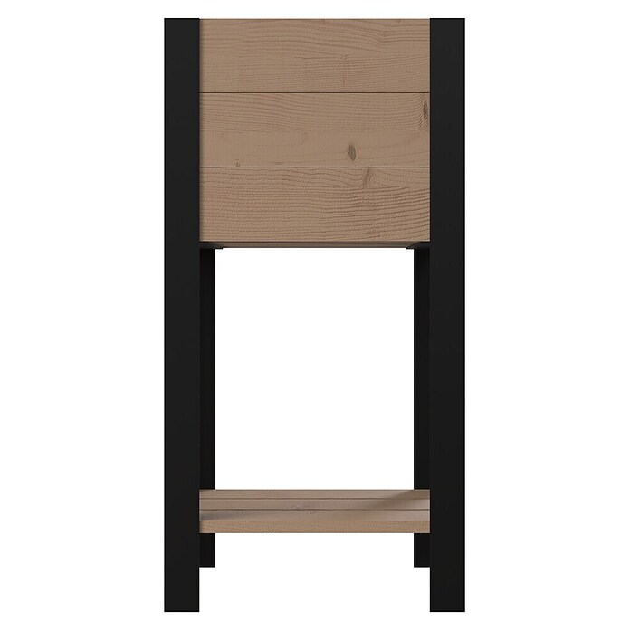 Upyard Hochbeet Modernbox hoch (36 x 36 x 72 cm, Holz, Braun/Schwarz) | BAUHAUS