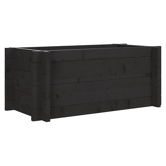 Upyard Hochbeet Multibox - L x B x H: 59 x 29,5 x 29,5 cm, Holz, Schwarz - Dunkelgrauer Holzpflanzkasten mit sichtbarer Holzmaserung.