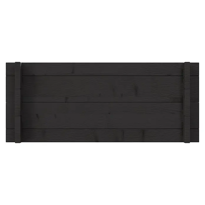 Upyard Hochbeet Multibox - L x B x H: 59 x 29,5 x 29,5 cm, Holz, Schwarz - Dunkle Holzplatte mit horizontalen Brettern und vertikalen Verstrebungen.