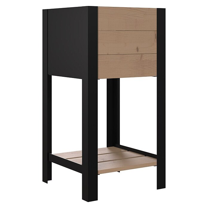 Upyard Hochbeet Modernbox hoch (36 x 36 x 72 cm, Holz, Braun/Schwarz) | BAUHAUS