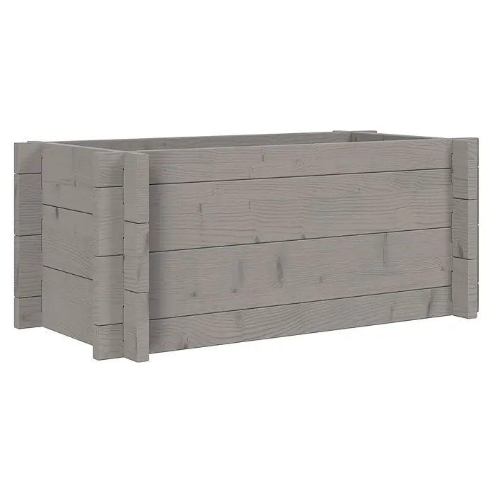 Upyard Hochbeet Multibox - L x B x H: 59 x 29,5 x 29,5 cm, Holz, Grau - Rechteckiges Hochbeet aus hellgrauem, verwittertem Holz.