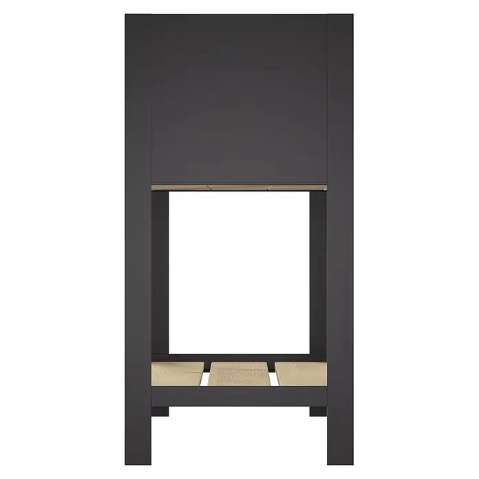 Upyard Hochbeet Modernbox hoch - 58 x 36 x 72 cm, Holz, Natur/Schwarz - Dunkelgraues Bettgestell mit hellem Lattenrost aus Holz.