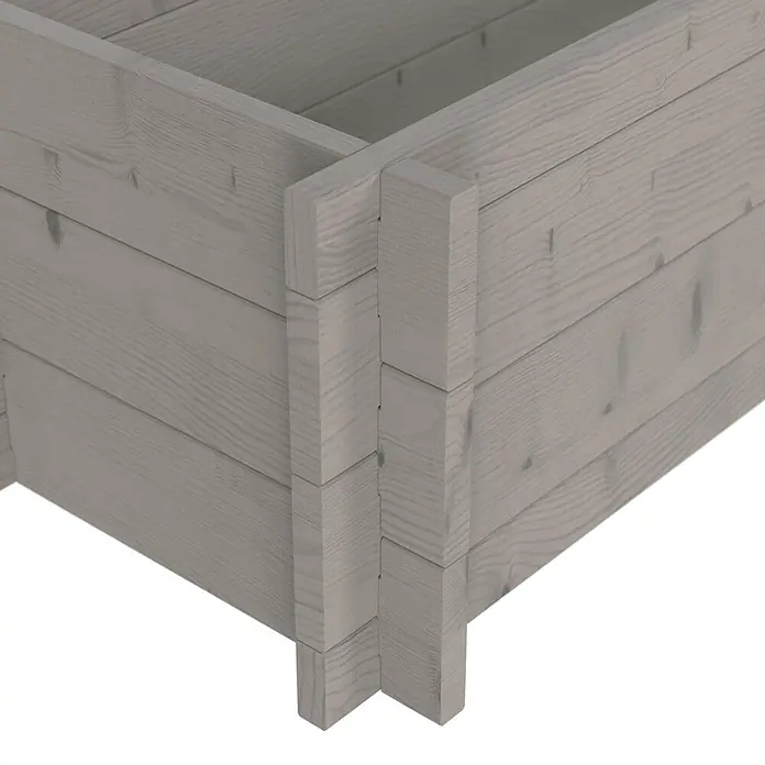 Upyard Hochbeet Multibox - L x B x H: 59 x 29,5 x 29,5 cm, Holz, Grau - Heller, grauer Hochbeet aus Holz mit verzahnten Eckverbindungen.