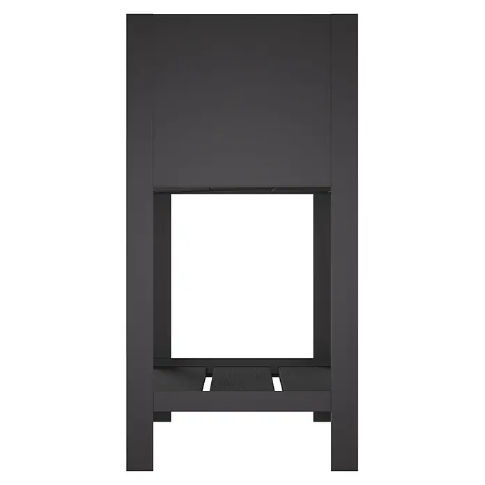 Upyard Hochbeet Hoch - 58 x 36 x 72 cm, Holz, Schwarz - Dunkelgraue offene Rahmenstruktur mit massiver Oberplatte und gelatteter Holz-Unterablage.